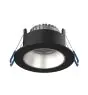Noxion LED Spot Ares Dyb ring Sort 6W 540lm 927-940 3CCT - med Indre Ring Sølv | Udsnit 68mm