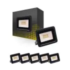 Fordelspakke 6x Bright Choice LED Projektør 20W 2000lm 100D - 830 Varm Hvid | IP66 - Symmetrisk
